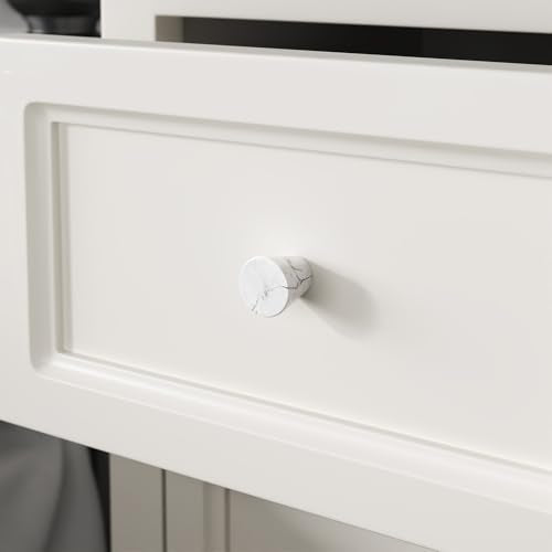 homdiy 10 Pack White Marble Cabinet Knobs White Drawer Knobs - color: White Marble