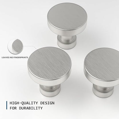 30 Pack Cabinet Knobs Brushed Nickel Drawer Knobs Solid Dresser Knobs for Dresser Drawers - color: Brushed Nickel, size: 30 Pack