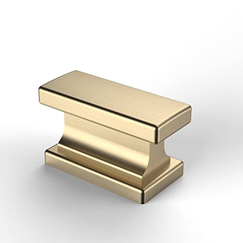 Asidrama 10 Pack Brushed Brass Kitchen Cabinet Knobs Dresser Knobs Drawer Knobs Cabinet Hardware Zinc Knobs for Dresser Drawers - color: Brushed Brass, style: 10 Pack