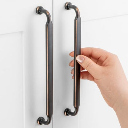 7-1/2 in Oil Rubbed Bronze Cabinet Pulls 5 Pack Footed Handles P2302 - color: Oil Rubbed Bronze, size: 7-1/2" Hole Centers-5 Pcs
