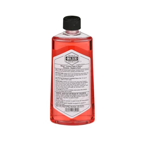 Milsek Furniture Polish and Wood Cleaner with Cinnamon Raspberry Scent - for Home and Household from Hardwood Floors to Kitchen Cabinets - 12 Fl Oz (Pack of 12) - style: 12 Fl Oz (12 Pack)