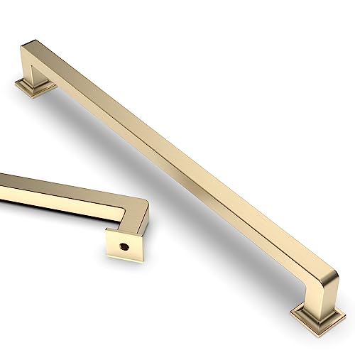 Asidrama 10 Pack 9 inch Brushed Brass Kitchen Cabinet Handles - color: Brushed Brass, size: 8.8" Hole Center(224mm)