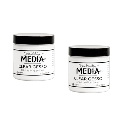 Ranger MDM46424 Dina Wakley Media Gesso 4oz Jar-Clear, Pack of 2-total 8 oz