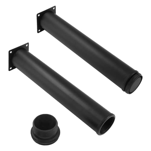 Set of 4 Adjustable Stainless Steel Furniture Legs 12 Inch Black - color: Black, size: 12 inch