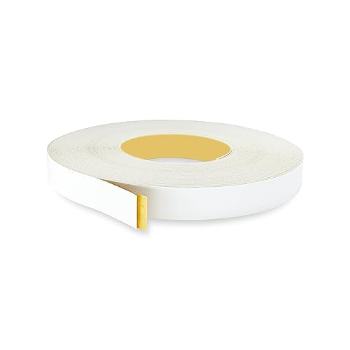 White PVC 3/4 inch x 25 ft Edge Banding Tape Peel Stick Adhesive Edging Veneer Trim Flexible Vinyl Strip Molding MDF Wood Cabinet Laminate Shelf Furniture Countertop Formica Plywood Board Repair - color: White, size: 3/4 inch x 25 ft