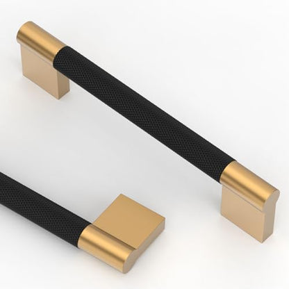 Asidrama 10 Pack 5 inch Matte Black and Champagne Bronze Cabinet Pulls - color: Black-Champagne Bronze, size: 5" Hole Center(128mm)