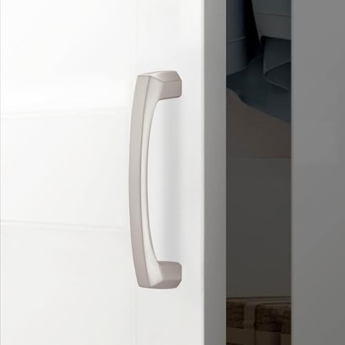 10 Pack 3 Inch Brushed Satin Nickel Kitchen Cabinet Handles - color: Brushed Satin Nickel, size: 3" Hole Center（76mm）