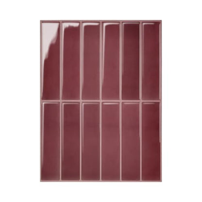 Peel and Stick Backsplash 3D Wall Tiles,Self-Adhesive,Oil Proof,Waterproof, Removable Wall Panels for Kitchen & Bathroom,Modern Design, Easy Install (10.7ft，12x9 inch,14 Pack) (Red) - color: Red