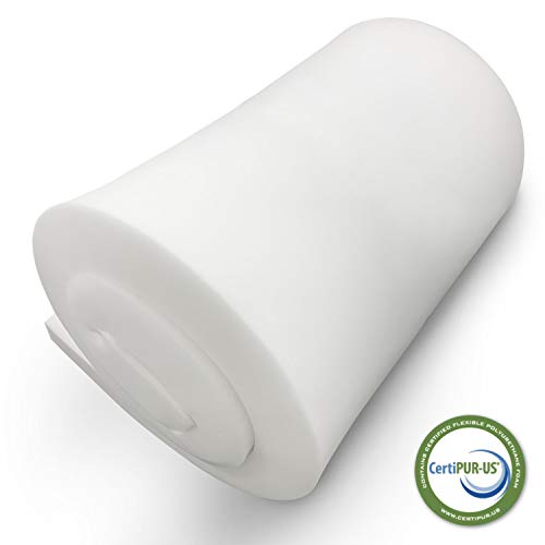 "AK Trading CO. Professional 2"" Thick, 18"" Wide X 72"" Long Regular Density Upholstery Foam, White" (FOAM-2x18x72) - size: 2" H x 18" W x 72" L
