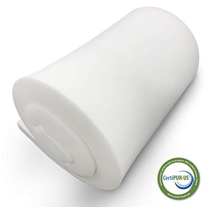 "AK Trading CO. Professional 2"" Thick, 18"" Wide X 72"" Long Regular Density Upholstery Foam, White" (FOAM-2x18x72) - size: 2" H x 18" W x 72" L
