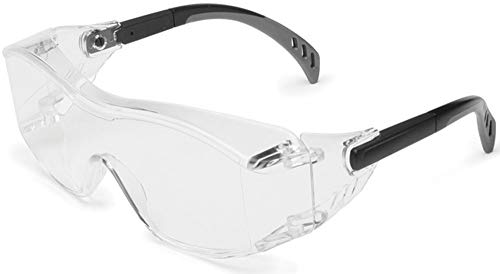 Gateway Safety 6980 Cover2 Safety Glasses Protective Eye Wear - Over-The-Glass (OTG), Clear Lens, Black Temple - color: Clear, size: 1 Pair
