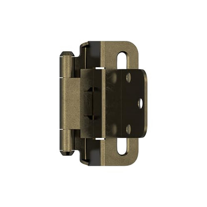 Amerock 1 Pair 3/8" Inset Burnished Brass Self-Closing Wrap Cabinet Hinge - color: Burnished Brass, size: 3/8 Inch (10 mm) Inset