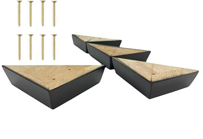 Furniture Legs, Set of 4 Wood Sofa Corner Feet, 1-1/2" Tall by 5" Wide Triangle, Chair Couch Feet Replacement, (Dark Espresso) - color: Dark Espresso