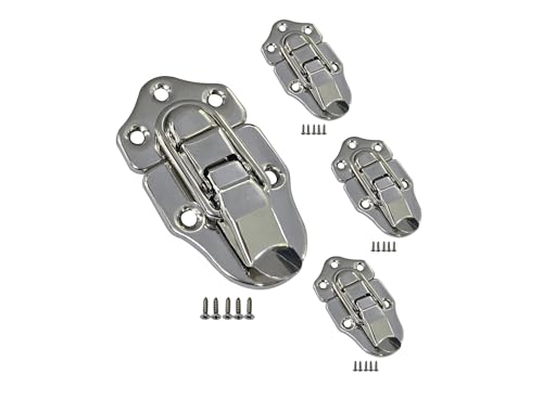 QCAA Toggle Hasp Latch for Small Metal Box, 38mm x 70mm, Nickel, Made in Taiwan, 4 Pack - color: Nickel, size: 4 Pack