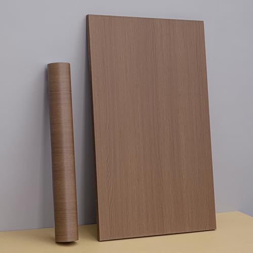 HaiminWallpaper 24" x 393" Wood Contact Paper Peel and Stick Vinyl Roll - color: Brown (03)