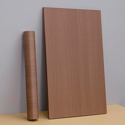HaiminWallpaper 24" x 393" Wood Contact Paper Peel and Stick Vinyl Roll - color: Brown (03)