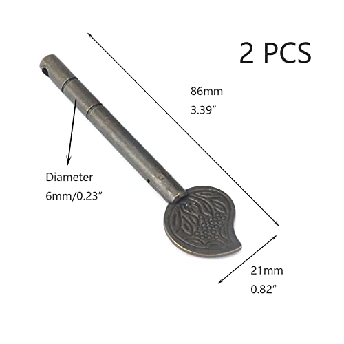 Crapyt Door Lock Latch, L8.6cm/3.39", Bronze Antique Chinese Style, 2 PCS