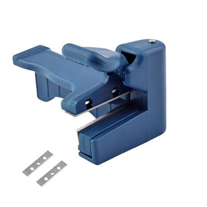 Handle Edge Banding Trimmer, Blue Manual Cutting Tool, Fits 0.5mm Thick 2.1 Inches Wide, Trimming Woodworking Cutter Set for Wood Furniture Veneer Plastic PVC Sheets Cabinet Panel Finishing
