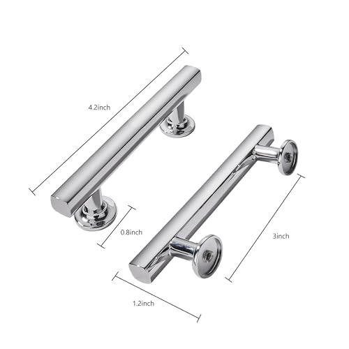 khtumeware 10 Pack 3 Inch(76mm) Polished Chrome Cabinet Pulls Kitchen Solid Heavy Duty Cabinet Pulls Kitchen Cabinet Hardware for Cupboard Drawer Handles Dresser Pulls - color: Polished Chrome, size: 3"(76mm) Hole Center