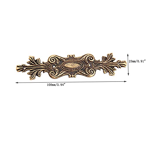 dophee 4 Pack Retro Decorative Corners Bracket Metal Appliques, 3.94"x0.91"