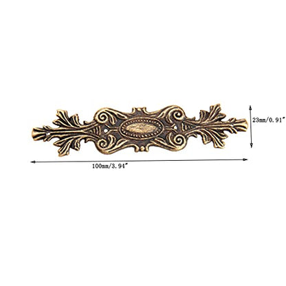 dophee 4 Pack Retro Decorative Corners Bracket Metal Appliques, 3.94"x0.91"