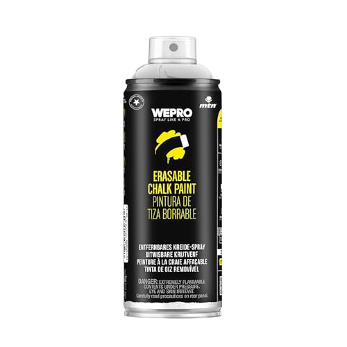 WEPRO MTN Water-Based Chalk Spray Paint – White – 400ml – Matte Decorative Finish - color: White