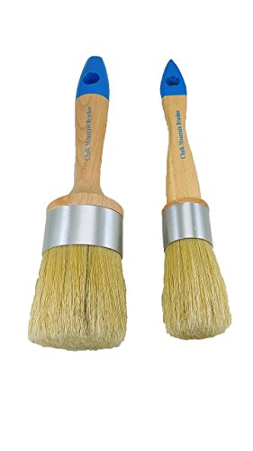 Essential Chalk Furniture Paint Brush Set: Small Detailing & Medium Boar Bristle Brushes: Perfect for Chalk Paint & Detail Work 2-Pack