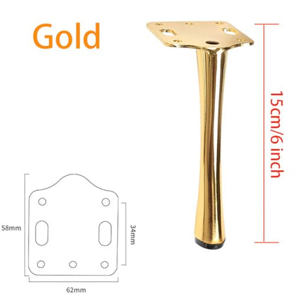 6 Inch Furniture Legs Heavy Duty Metal Furniture Feet Gold Sofa/Cabinet/Table Legs 6 Inch Cabinet Legs Set of 4 Couch Feet Replacement for Dresser (Gold)