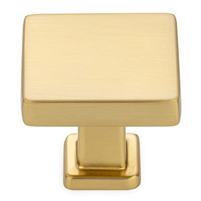 KOOFIZO 10 Pack Brushed Gold Cabinet Knobs, Square Single Hole Pulls K08 - color: Brushed Gold, size: Knob 1 - 10Pcs