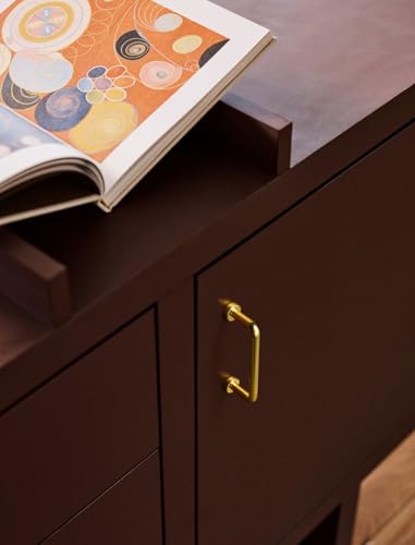 Goo-Ki 6 Pack 3" Center to Center Rich Gold Modern Cabinet Pulls Solid Contemporary Home Improvement Hardware Drawer Pulls Polished Zinc Alloy Kitchen Handles - color: Rich Gold, size: 3'' Center to Center