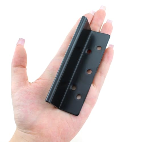 2PCS 98x30mm Black Metal Double Hook Groove Bracket Bed Hardware Stand for Attaching and Securing Footrests