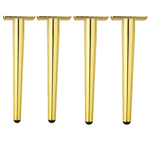 Osring 12 Inch Furniture Table Legs Straight, Gold Metal Coffee Table Feet - size: 12 Inch