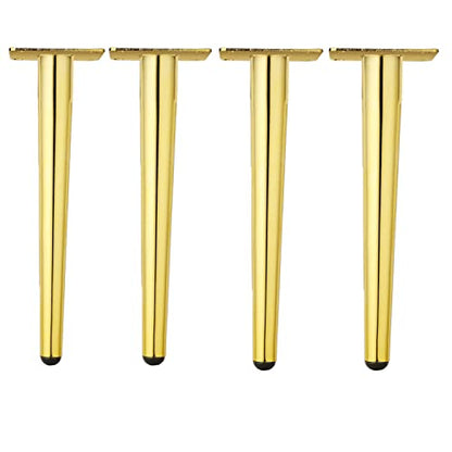 Osring 12 Inch Furniture Table Legs Straight, Gold Metal Coffee Table Feet - size: 12 Inch