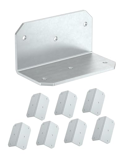 4 Inch L Bracket Corner Brace, 90° Angle Iron, Galvanized 8Pcs - color: Galvanized-8PCS