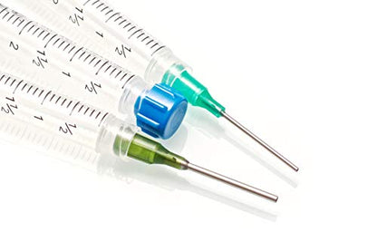 The 9 Pack - 10ml 3ml 1ml Syringes with 14G & 18G Blunt Tipped Dispensing Needles and Syringe Caps, Luer Lock | Repair Refill Mix Measure Transfer Ink Juice Oil Wood Glue Adhesive Epoxy
