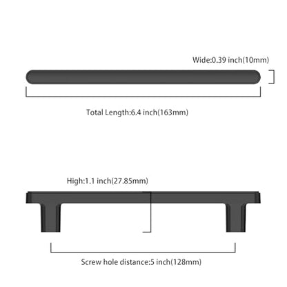 Asidrama 10 Pack 5 Inch(128mm) Matte Black Kitchen Cabinet Handles, Cabinet Pulls Kitchen Cabinet Hardware for Cupboard Drawer Pulls - color: Matte Black, size: 5" Hole Center, style: 10 Pack