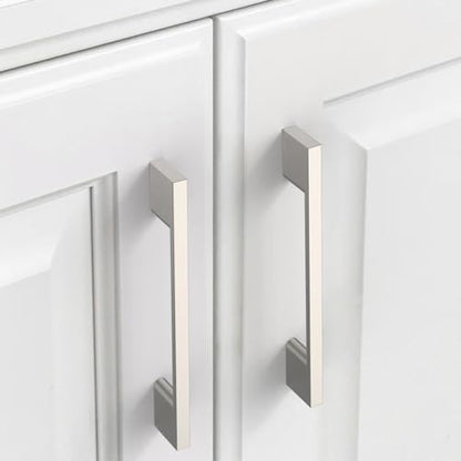9BUILD 10 Pack Brushed Satin Nickel Cabinet Pulls 5 Inch Satin Nickel Kitchen Cabinet Handles, Cabinet Hardware for Cupboard Drawer Pulls - color: Brushed Satin Nickel, size: 5"/128MM Hole Center, style: 10 Pack