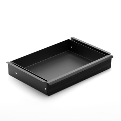 Under Desk Drawer, Black Solid Wood Panel – Sturdy Ball Bearing Slides, Easy Under-Desk Mount, Integrated Handle, Desktop Organizer for Office & Home Workstation - color: Black