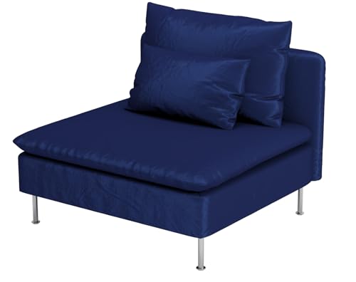 Heavy Velvet SODERHAMN Chair Cover Compatible with IKEA Sofa Slipcover - color: Velvet Blue, size: 1 Seat Section