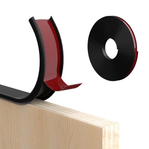 U-Shape Edge Banding, 0.6 inch x 20ft TPE Black Veneer Edging Trim - color: Black, size: 0.6 in x 20ft