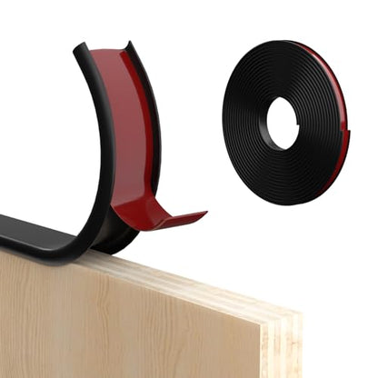 U-Shape Edge Banding, 0.6 inch x 20ft TPE Black Veneer Edging Trim - color: Black, size: 0.6 in x 20ft