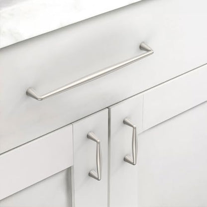 Asidrama Brushed Satin Nickel Cabinet Pulls Solid Handles,7.5 Inch,10 Pack - color: Brushed Satin Nickel, size: 7.5" Hole Center(192mm)