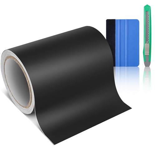 CompraFun Black Vinyl Wrap, Car Chrome Delete Vinyl Tape Roll Black Out for Window Trim Door Edge Guard Exterior & Interior (Matte Black, 6in x 30ft) - color: Matte Black, size: 6in x 30ft