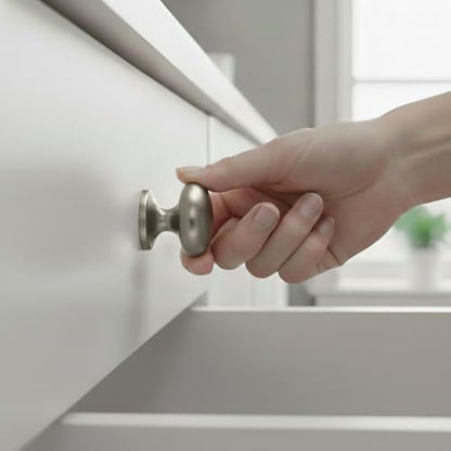 trust4care 2-Pack Brushed Satin Nickel 1.5" Bifold Closet Cabinet Knob Pull - color: Nickel, size: Set of 2
