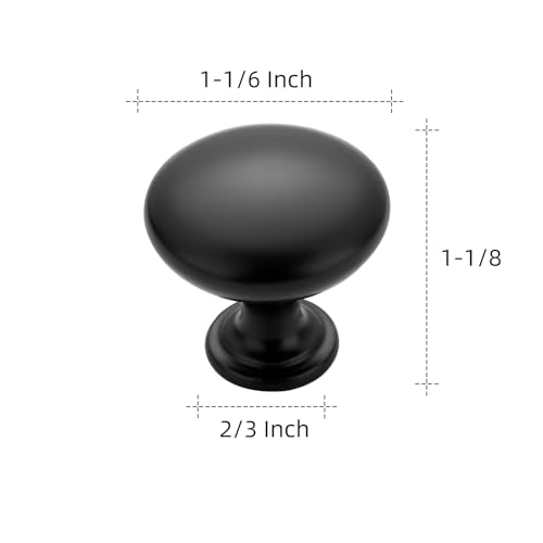Ravinte Matte Black Cabinet Knobs, Zinc Knobs Drawer Pulls, 5 Pack - color: Matte Black