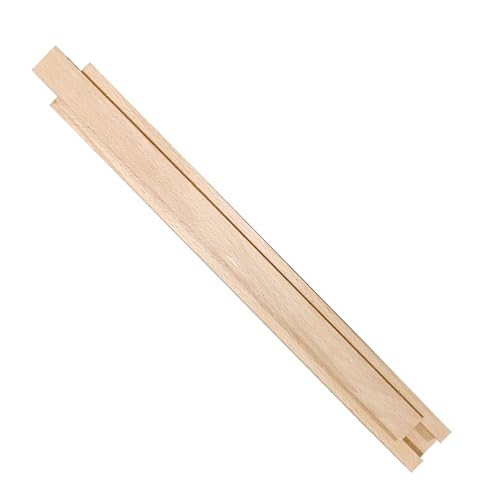1 PCS Wooden Undermount Drawer Slides Classic Guide Center Mount Track 17.72 Inchs, Wood Drawer Glides Bottom Rails Replacement Kit