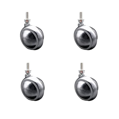 2 Inch Swivel Metal Ball Caster Wheels for Furniture - Bright Chrome Finish Stem Casters with 5/16 Inch - 18 TPI x 1/2 Inch Threaded Stem - 300lbs. Total Capacity - Set of 4 - Service Caster Brand - color: 5/16" - 18 TPI x 1/2" Threaded Stem - Set of 4, s