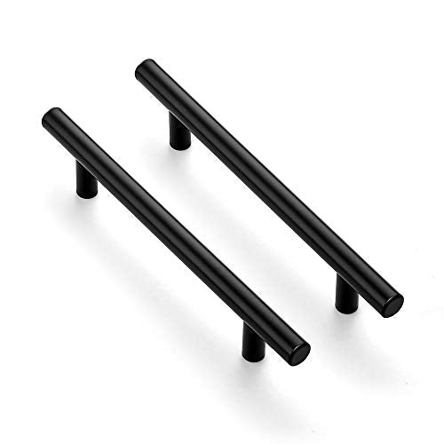 Ravinte Matte Black Cabinet Handles 7.38" Length,5" Hole Center,4 Pack - size: 7.38 Inch (5 Inch Hole Center)