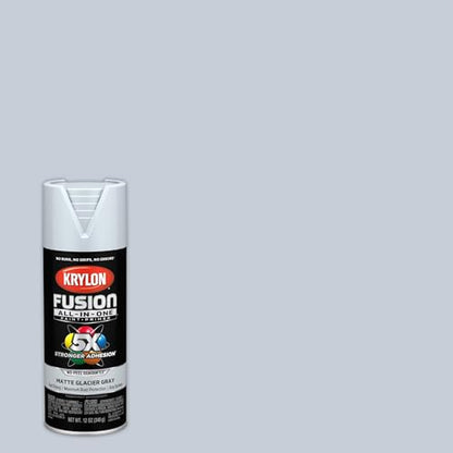Krylon Fusion All-In-One, Matte, Glacier Gray, 12 oz - color: Glacier Gray, size: 12 Ounce (Pack of 1), style: Matte
