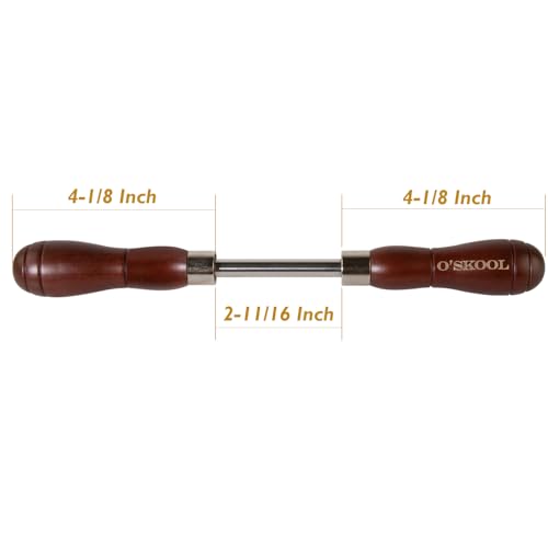 O'SKOOL Scraper Burnisher with Ø3/8" x 3-1/16" Chrome Molybdenum Steel Rod and Beechwood Dual-Handle, SAF011